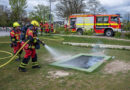 Trampolin an Gesamtschule brennt